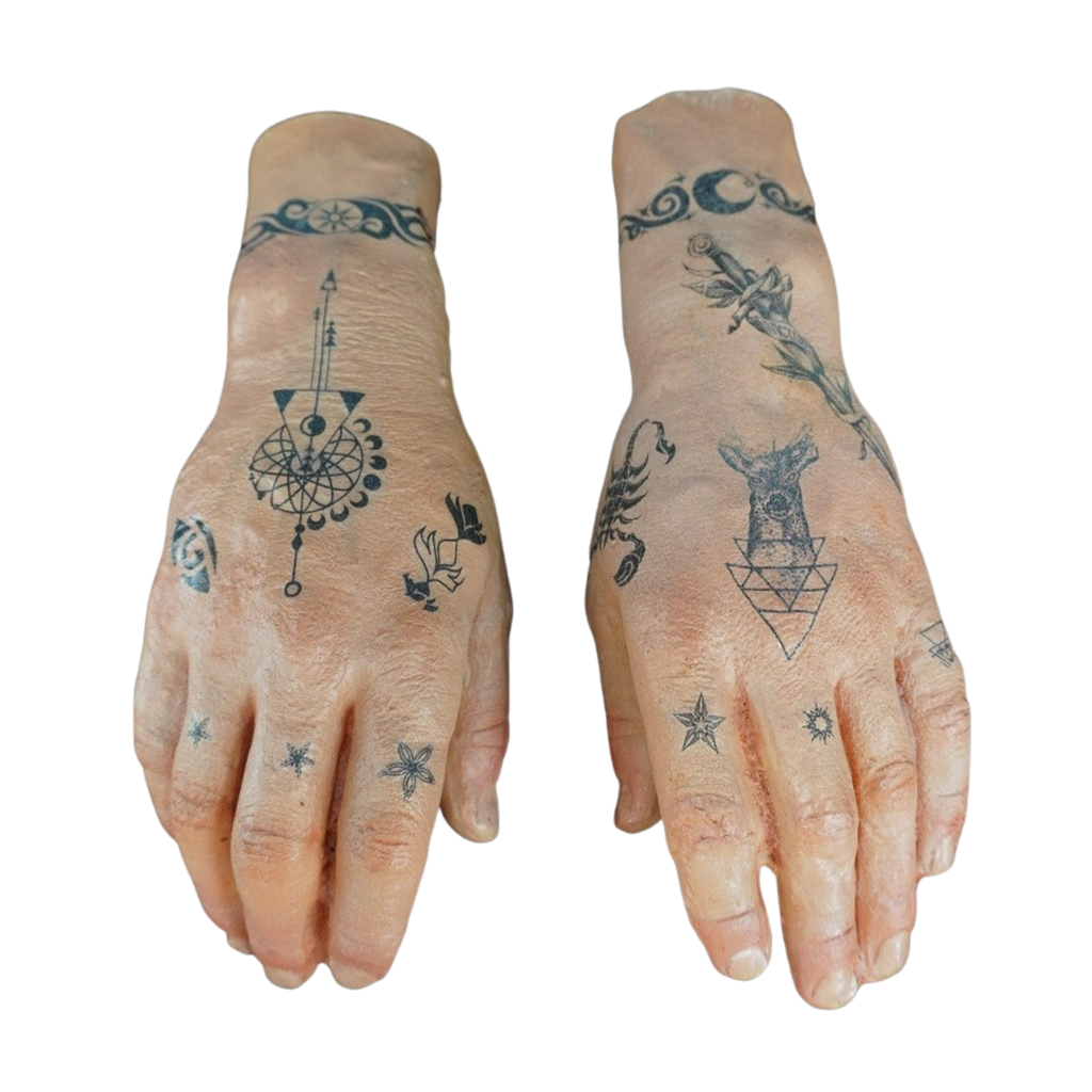 Realistic Silicone Hand With Nails, Severed Silicone Hand Dark Tone 