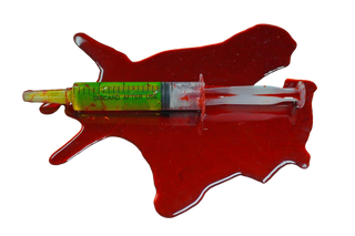 Resin Blood Pool with Glowing Syringe