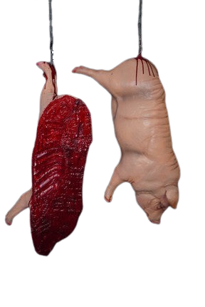 Hanging Full Side of Pork