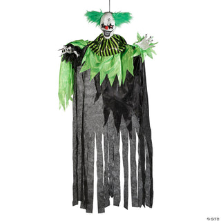 4 Ft Hanging Animated Green Clown