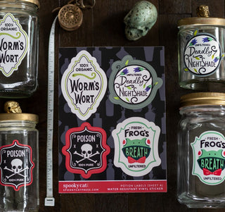 Nightmarish Halloween Potion Label Stickers