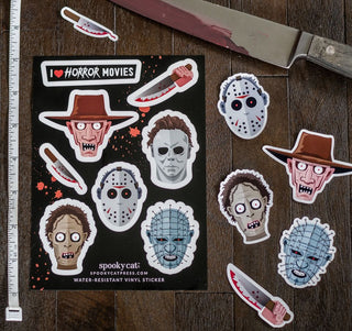 I Love Horror Movies Sticker Sheet