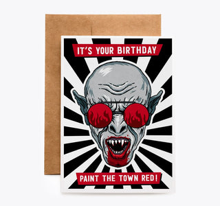 Paint the Town Red Birthday Card